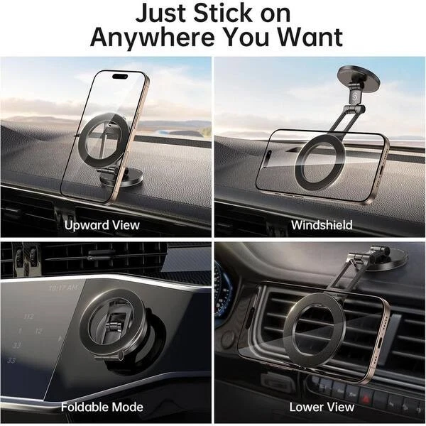 Ultra Magnetic Car Phone Mount Folding 360° Rotation All-Metal Cell Phone Holder - Image 3 of 4