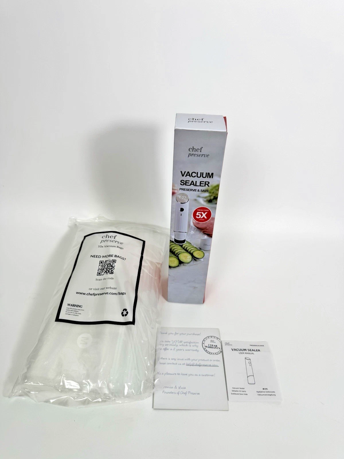 Chef Preserve Compact Vacuum Sealer for Food + 13 Reusable Vacuum Bags
Opens in a new window or tab