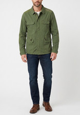 DIESEL Military Field Jacket Men Size L Leather Trim Ripstop MJ6570