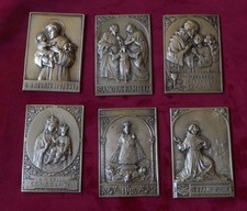 6 Placche Ex Voto San Francesco Sant'Antonio Bambino Gesù di Praga Sacra Famigli