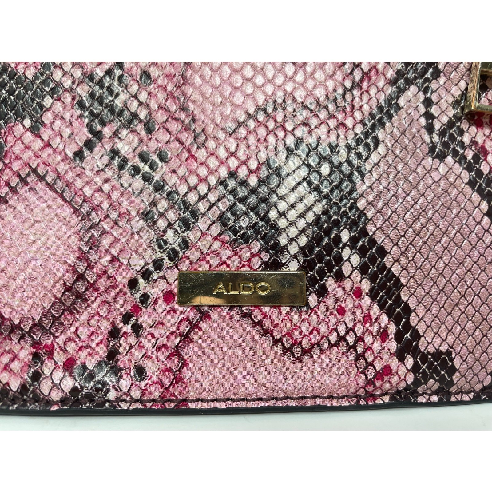Aldo Glendaa Patchwork Snakeskin Print Handbag Cr… - image 3