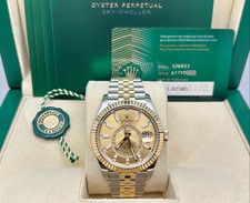 Rolex Sky Dweller 326933 42mm Champagne Dial 18K Yellow Gold Steel Box Paper