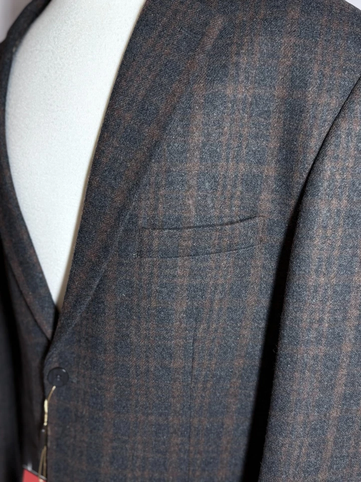 Chaqueta Blazer Inserch Abrigo Deportivo Para Hombre 3XL (56L) Ventana Panel Cuadros Gris Foto 3 de 4