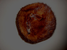 Vintage 1950s Union Made Mink Fur Pillbox Hat Dark Brown Lined see pictures