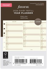 Filofax Pocket Vertical Year Planner 2026 cotton cream