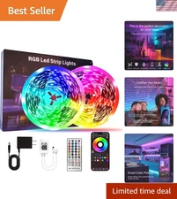 Immersive Music Synchronization 200FT LED Strip Lights for Home Entertainment