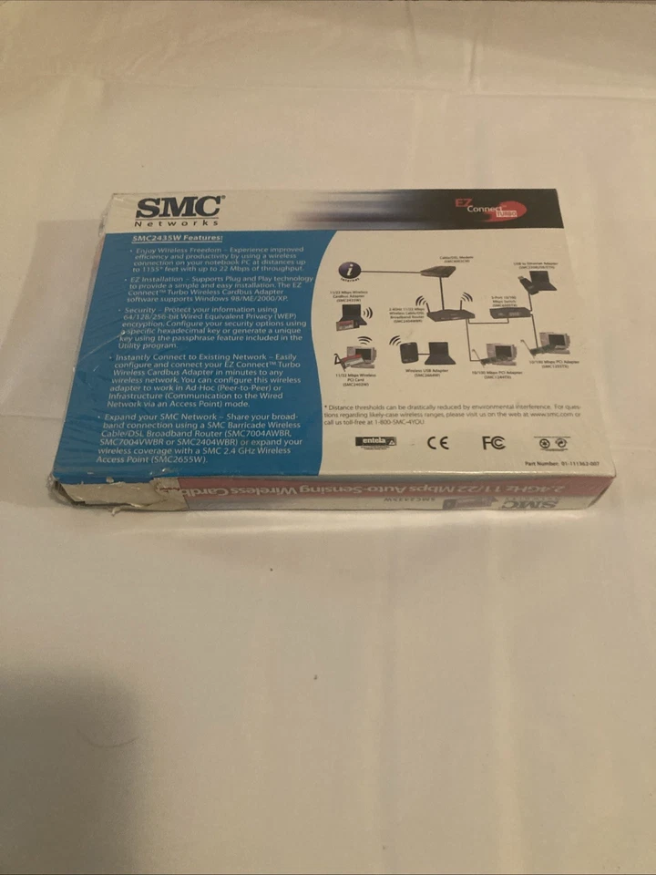 SMC EZ Connect 2.4 GHz Wireless PC Card - Model SMC2632W (Complete in Box) - Image 4 of 4