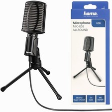 Hama Mic Allround USB Tisch-Mikrofon Hand-Mik...