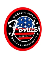 Vintage Replica Fender Guitar Sticker Decal. Electric Guitars and Amps. 4 Sizes.