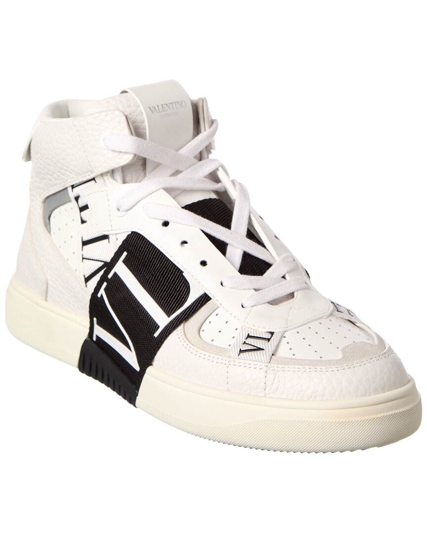 Valentino Vltn Leather High-Top Sneaker Mens White 405 101890₽