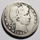 1902 Barber Silver Quarter