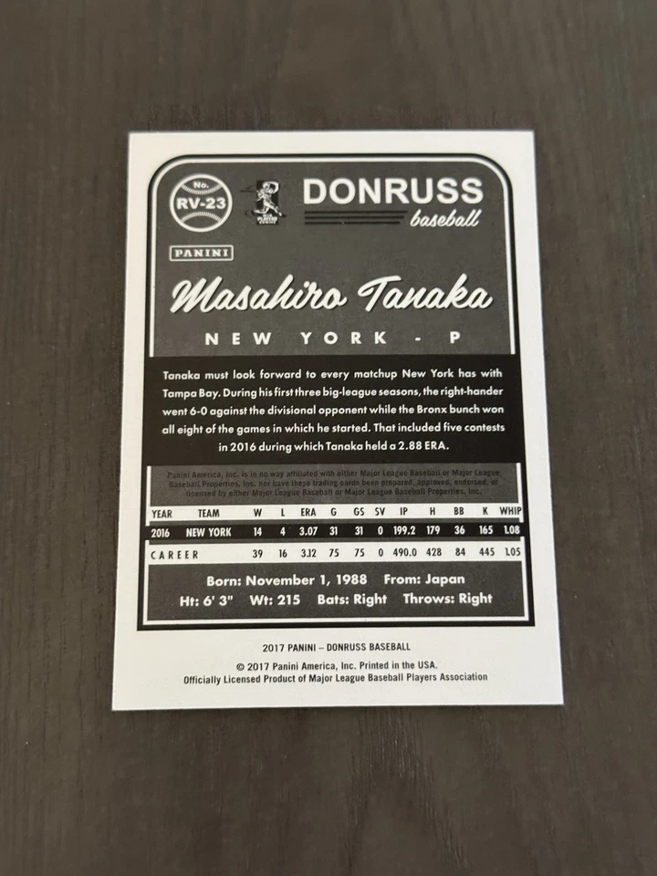 2017 Panini Donruss Retro 1983 Design Artist Proof SSP /10 RV-23 MASAHIRO TANAKA - Изображение 2 из 2