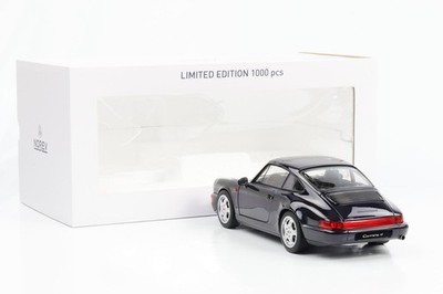 1:18 Porsche 911 964 Carrera 4 Coupe blau metallic 1990 Norev 187324 full openin
