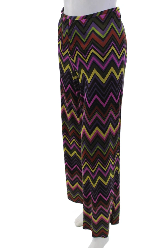 Pantalones Trina Turk Mujer Seda Chevron Rayas Pierna Ancha Multicolor Talla 8 Foto 2 de 4