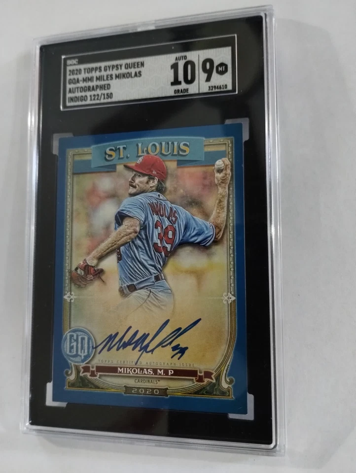 2020 Miles Mikolas Topps Gypsy Queen GQA-MMI AUTO Indigo 122/150 SGC 10/9 - Image 3 of 4