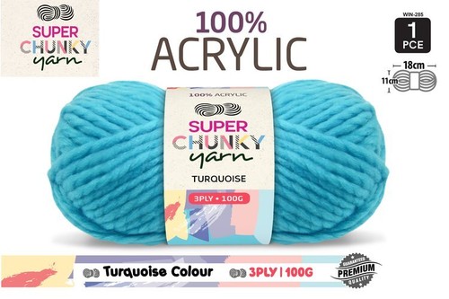 100g #6 Super Chunky Acrylic Yarn Balls 26 Colour 65m long per ball 9mm needle - Picture 26 of 28