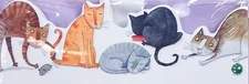 Vintage HALLMARK Happy House Cats Kitten Die-Cut Stationery/Envelope & Portfolio