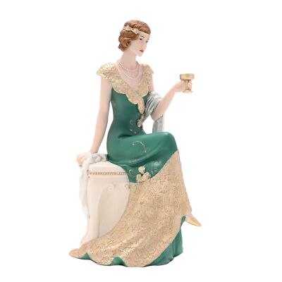Lot De 3 Figurines Décoratives En Céramique, Dont Une Avec Cloche – Style Brun Et Blanc, Aspect Patiné
