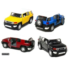 Set of 4: 5" Toyota FJ Cruiser 1:36 Scale Diecast Model CAR 5" BLACK RED BLUE YE