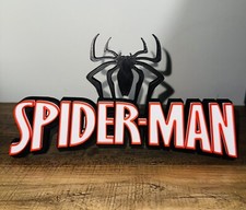 Spider-Man 3D Logo Sign W/ Spider Self Standing Display Shelf Wall Art