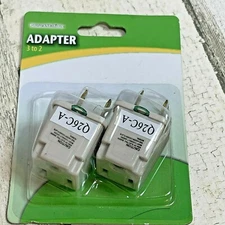 2 pack 3 to 2 Prong Outlet Grounding Adapter Converter PowerStation Q26C-A