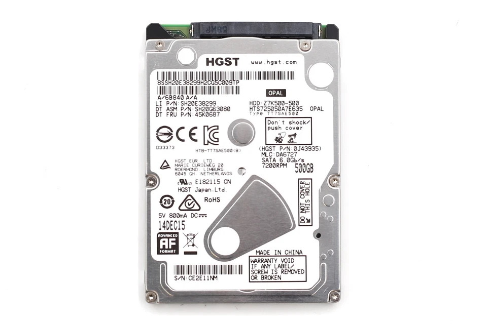 HGST HTS725050A7E635 500GB 2.5" 6Gb/s 7.2K RPM SATA Drive P/N: 0J43935 Tested - Image 2 of 4