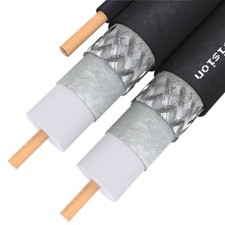 Eagle Dual RG6 Coax Cable 500 FT Black 3 GHz Coaxial CCS 18 AWG Siamese