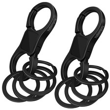 Key Chain Quick Release Spring 2 Pack with 4 Key Rings Heavy Duty Keychain Or...