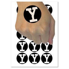 Letter Y Uppercase Cute Typewriter Font Temporary Tattoo Water Resistant Set
