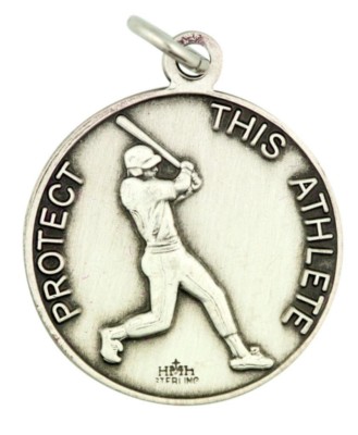 Patron Saint Sebastian 15/16 Inch Sterling Silver Medal for Baseball ...