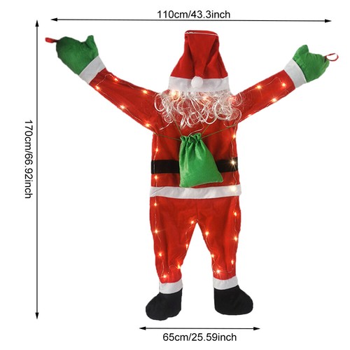 Soffice Decorazione Babbo Natale da Appendere con Luce LED Bomboniere Festa (Luce Calda 17 - Foto 8 di 10