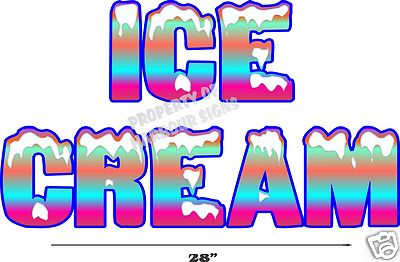 Ice Cream Lettering Decal 28'' Restaurant Food Truck Vinyl Menu Sticker