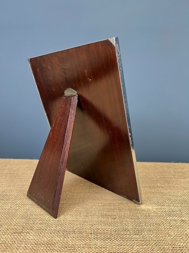 ART DECO VINTAGE CHROME STAYBRITE STYLE FREE STANDING PHOTO PICTURE FRAME - Picture 4 of 10