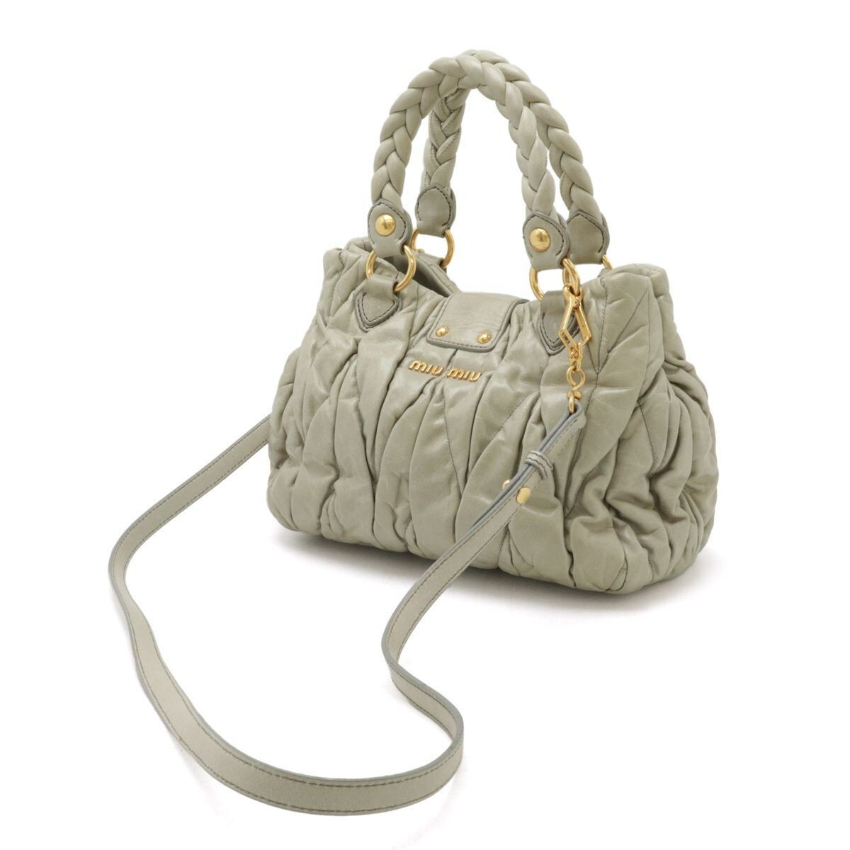 Auth Miu Miu Shoulder Bag Matelasse Gather Handbag 2WAY Auth Miu Miu Shoulder Bag Matelasse Gather Handbag 2WAY