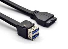 19/20 Pin Motherboard USB3.0 Header to 2 Layers USB 3.0 Cable Case DIY 19.5 inch