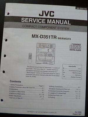 Original Service Manual JVC Micro Component System MX-D351TR