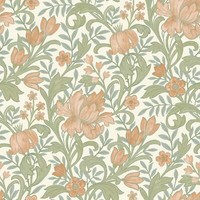 Wow Marian Blumen Tapete Vintage Blumen BläTter Rost / Creme 204105