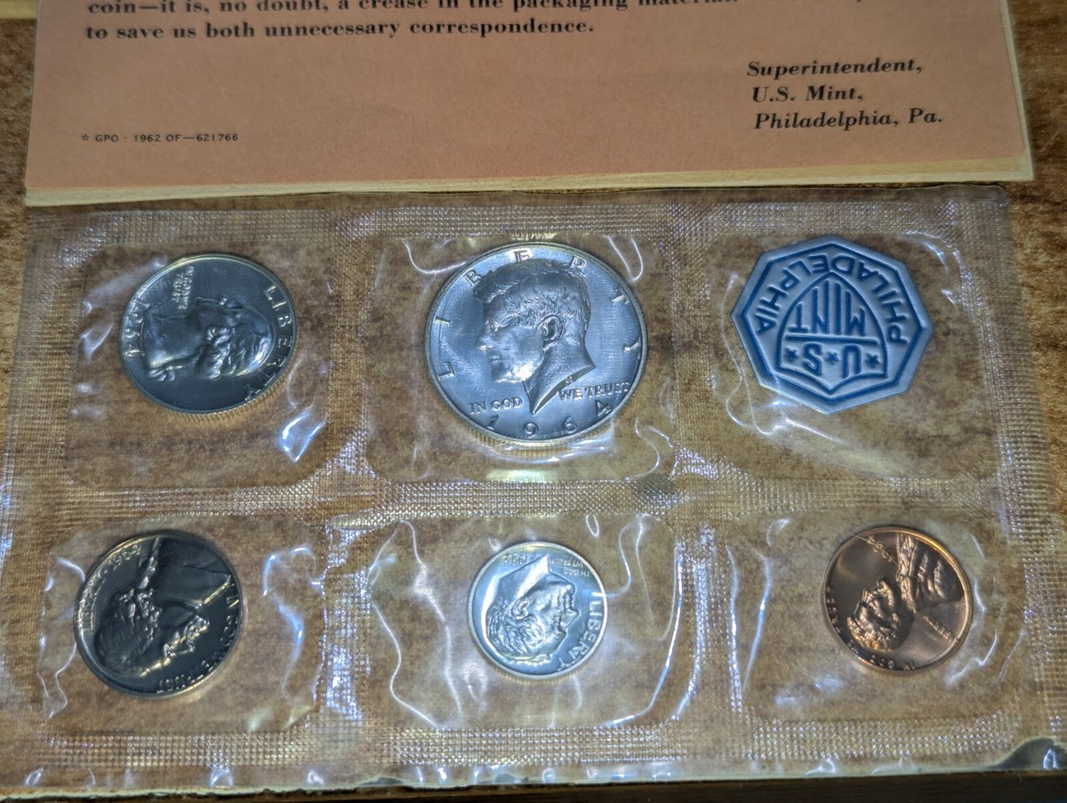 1964 US Mint Proof Set 5 Coins 90% Silver Flat Pack COMPLETE! | eBay