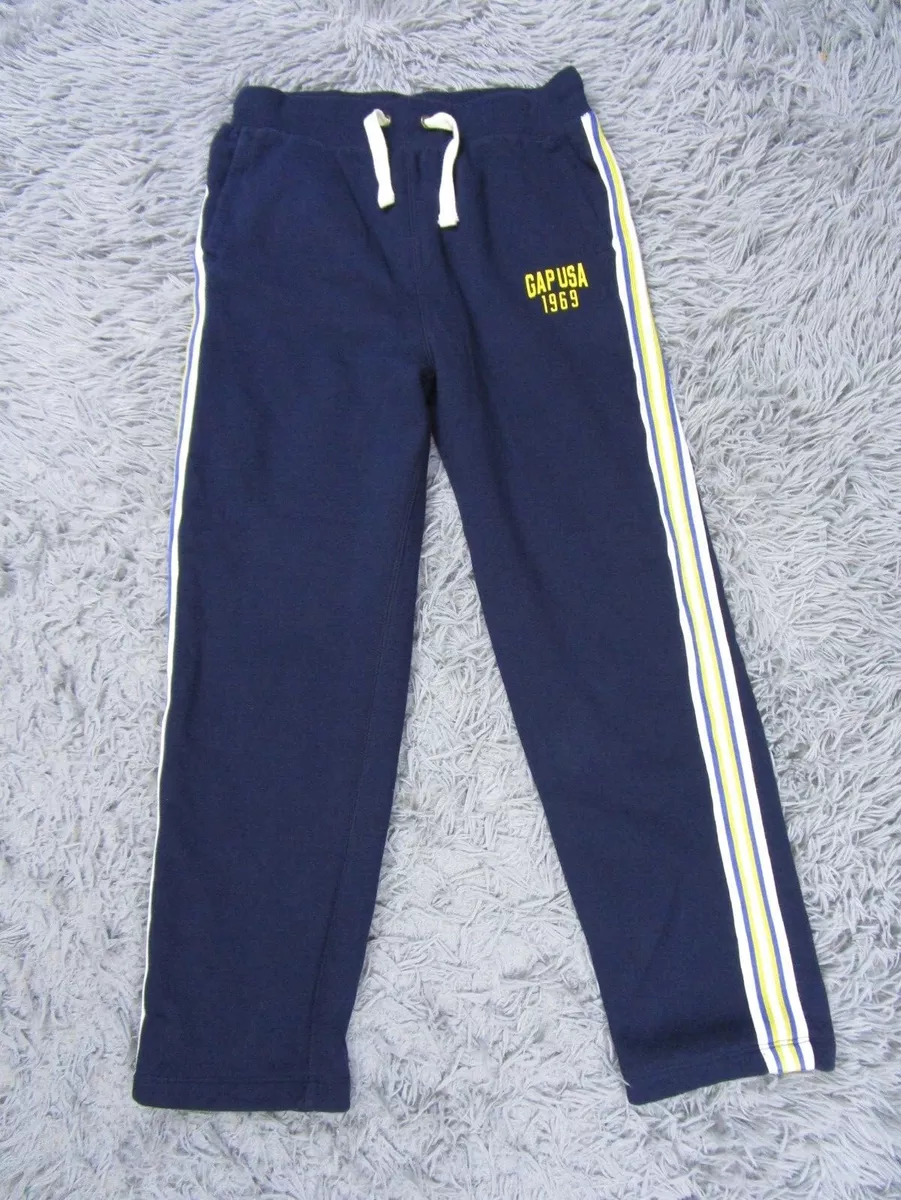 Gap Pants Kids Large USA 1969 Husky Navy Sweat Bottoms Blue Stretch Comfort