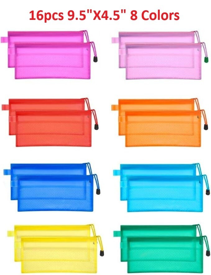 Pen Case Zipper Pouch Cosmetic Bag Storage Stationery Waterproof Us