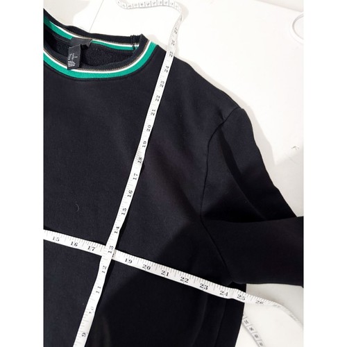 H&M Black Contrast Collar Crewneck Pullover Lightweight Sweater XL Womens - 第 3/3 張圖片