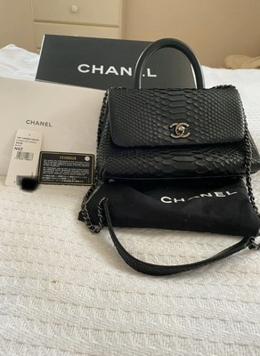 Chanel Mini Coco Handle Black Python Ebay