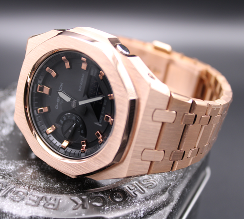 CasiOak "ROSÉ" - Casio G-SHOCK GA2100 Mod - Herrenuhr 44mm Edelstahl - Bild 2 von 4