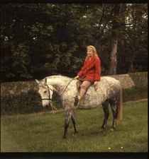 Hayley Mills Teenage Riding Horse Vivid Color Original 2.25 x 2.25 Transparency