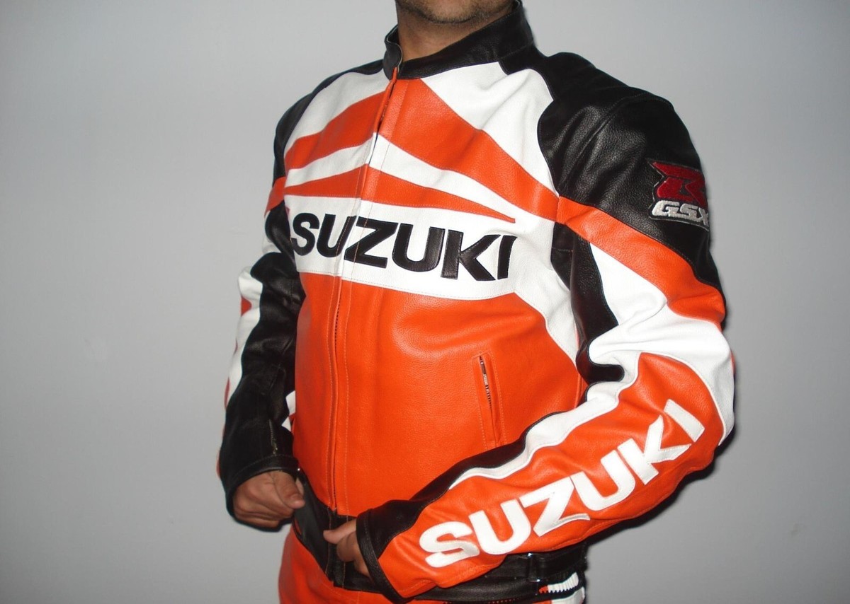 SUZUKI Customized Leather Jacket Motorbike/Motorcycle Men Leather