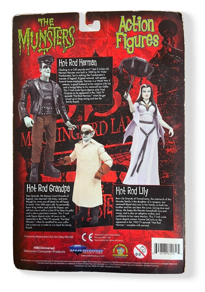 Figura de acción The Munsters Hot Rod Grandpa 2013, Diamond Select/Juys R EE. UU. NUEVA EN CAJA Foto 2 de 3