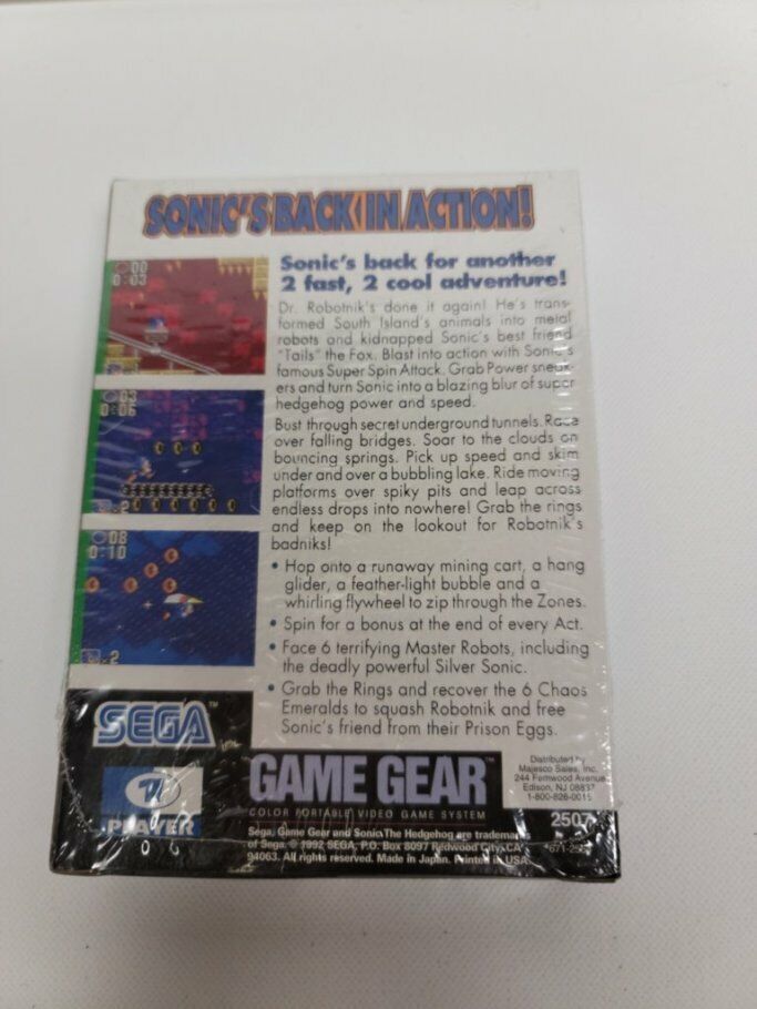 RARE! 1992 SONIC THE HEDGEHOG 2 Sega Game Gear Video Game - 2pg Promo PRINT  AD