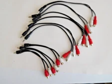 Lot of 9 Audio cables- 3.5mm to 2 RCA female-- 3 each 7 inch & 6 each 12 inch