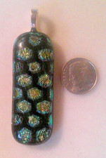 dichroic glass pendant fused hand made crafted