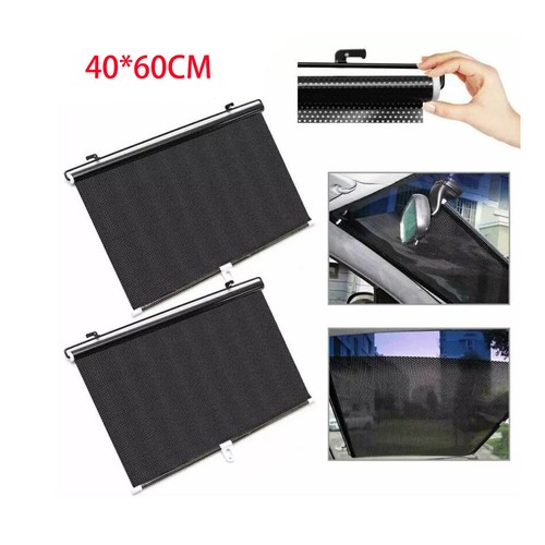 2PC Car Window Roller Blinds Sun Shade Visor Baby Interior UV Protection Mesh - - Picture 3 of 8